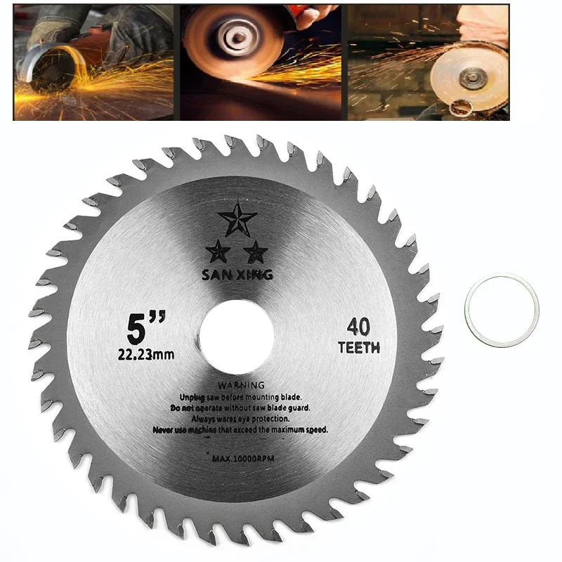 

Wood Carving Disc 5 Inch Table Cutting Disc For Wood Carbide Tipped 1 Bore 40 Teeth Max RPM 5500 Multitool Blades