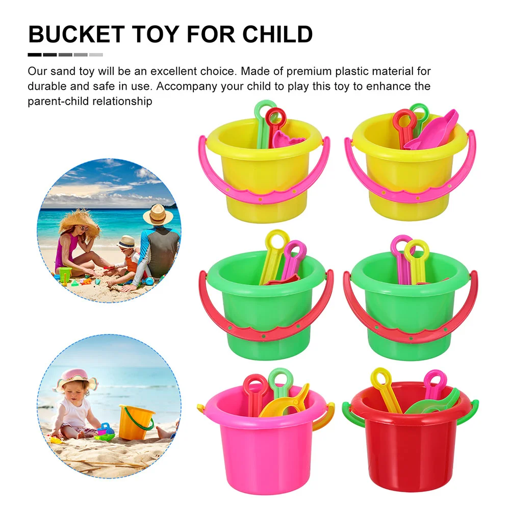 8 Sets Funny Beach Toy Child Sand Dredging Tool Cartoon Beach Bucket Plaything Kids Sand Bucket Beach Bucket Toy