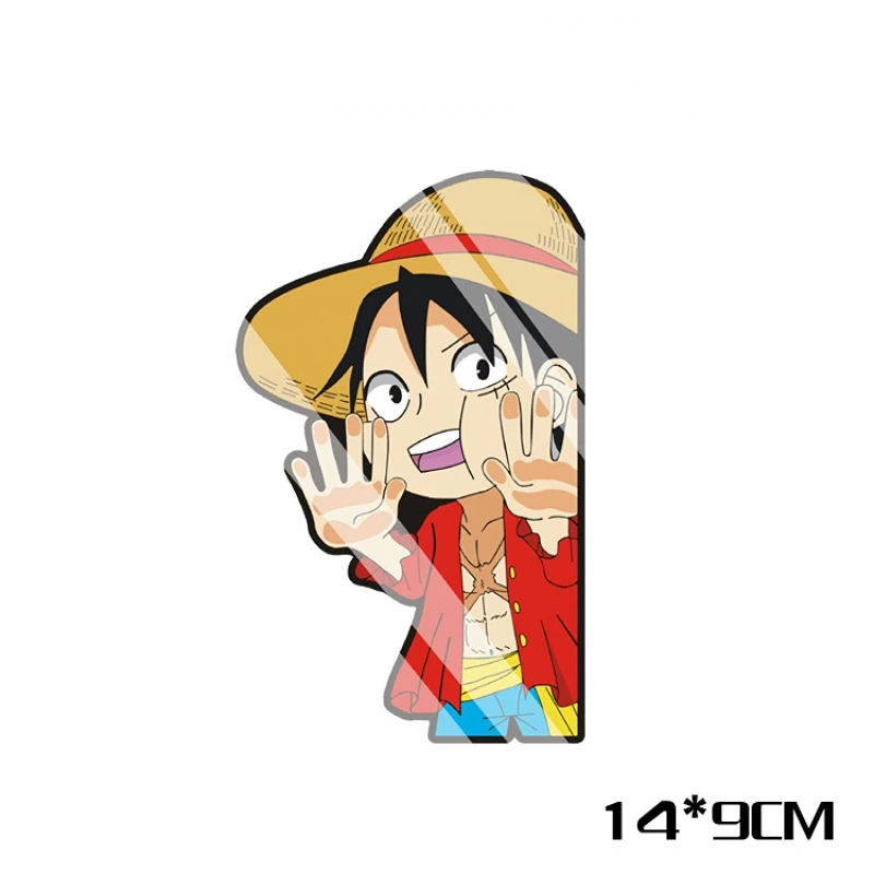 ONE PIECE Reflective Anime Stickers Monkey D. Luffy Car Window Glass Decorative Stickers Helmet Stickers Children\'s Toys Gifts