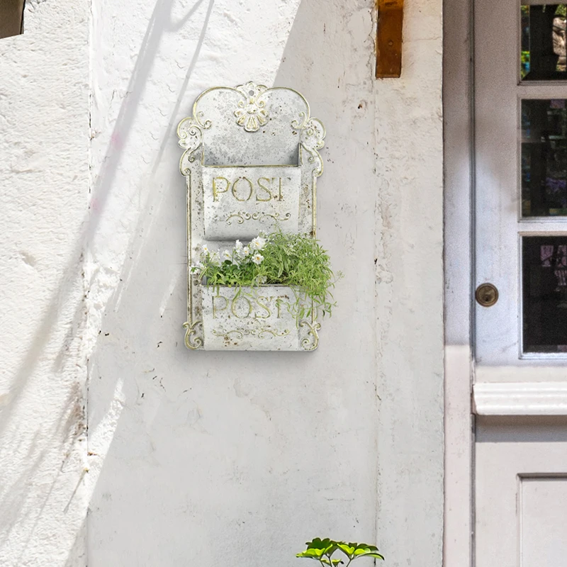 Retro Iron Art Wall Mounted Mailbox Garden Decorative Accessories European Style Creative Hanging Ornament Home Decoration
