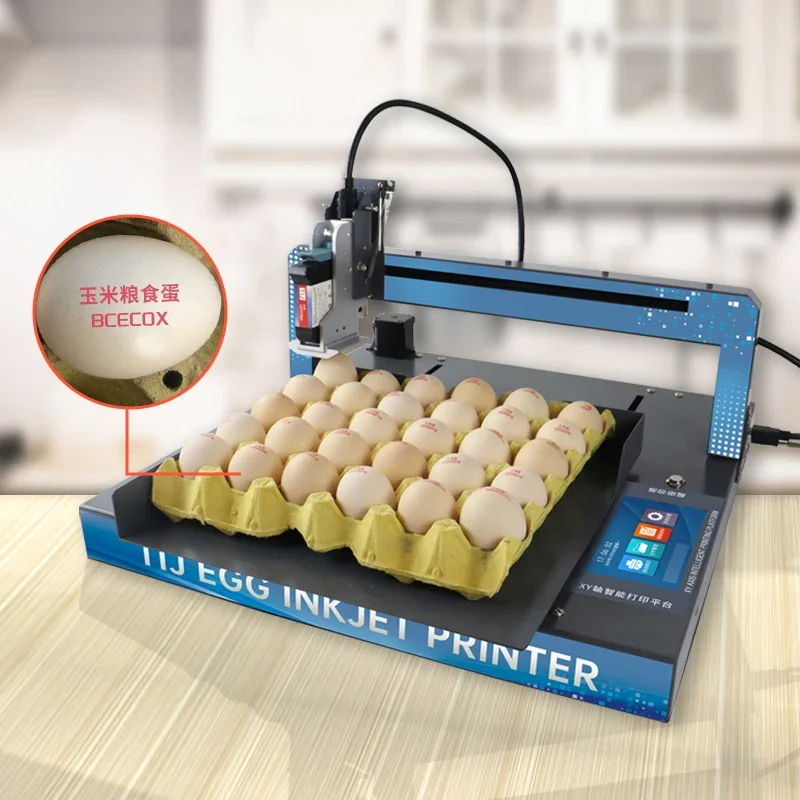 Automatic Bulk Egg Printer Date Batch Number Eggs Marking Machine Continuous Egg Inkjet Printer Coding Printing Equipment