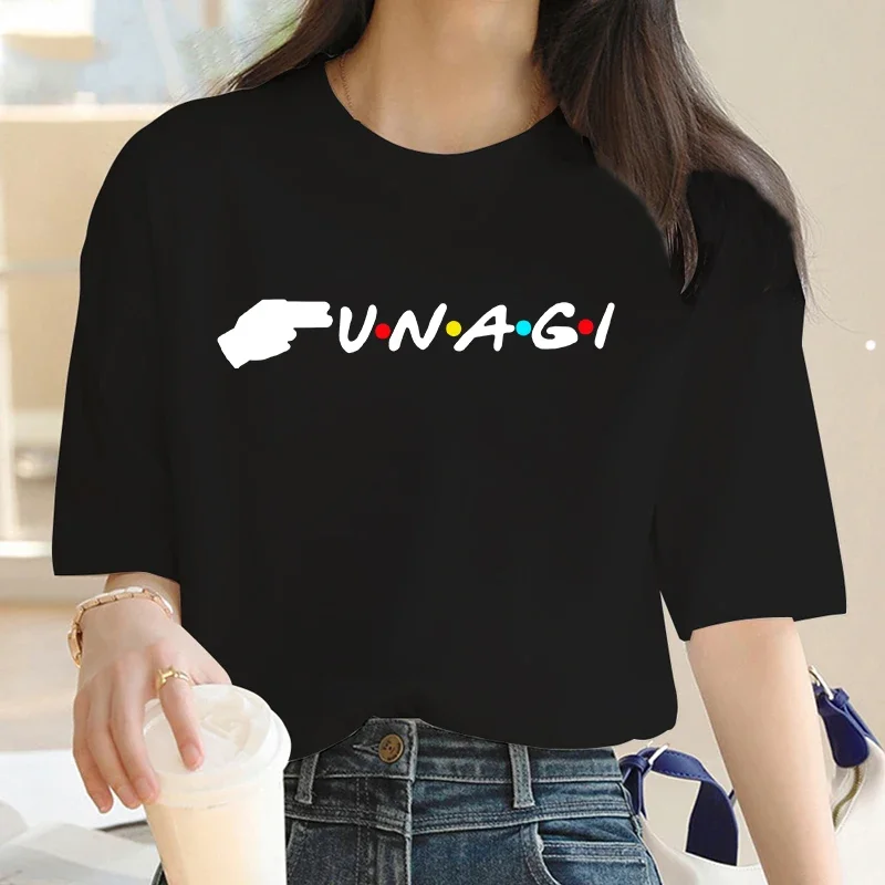 Ladies T-shirt with spotted eel pattern suitable for female friends TV show styleHarajuku summer design street fashion