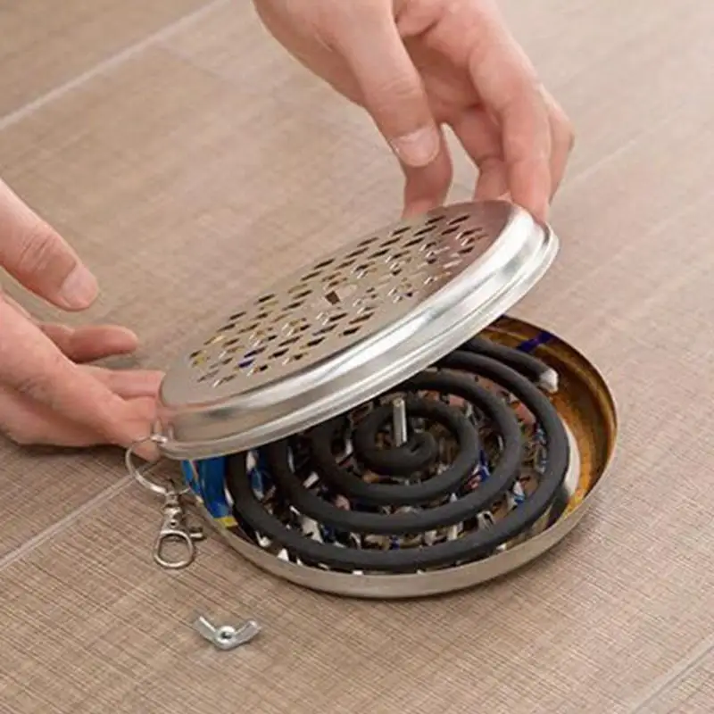 Portable Mosquito Coil Holder Outdoor Fishing Camping Hangable Mosquito Coil Plate Insect Repellent Diffuser Incense Burner Box