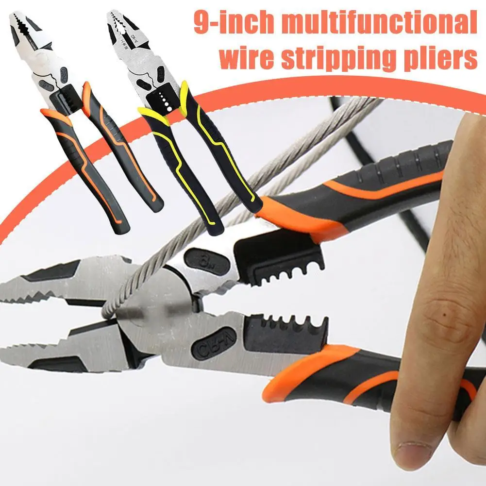 4-In-1 Lineman Plier Industrial-Grade Wire Pliers 9 Inch Multifunctional Wire Stripping Pliers Heavy Duty Wire Pliers Hand Tools