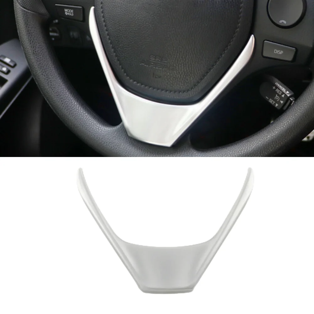 Interior Steering Wheel Button Frame Cover Trims ABS Chrome Sticker For Toyota RAV4 RAV 4 2013 2014 2015-2018 Car Accessories