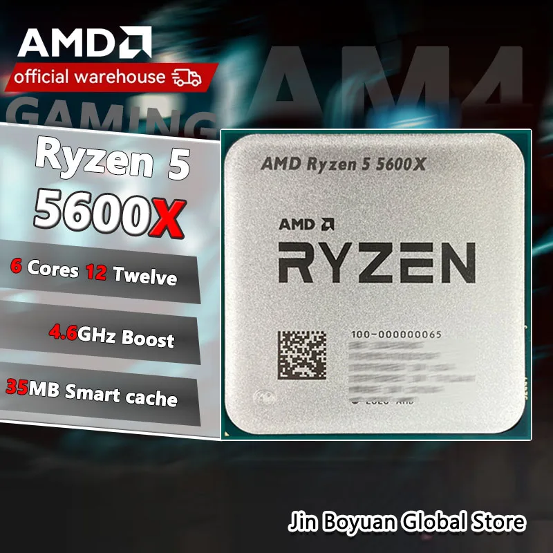 New AMD Ryzen 5 5600X R5 5600X 3.7 GHz 6-Core 12-Thread CPU 7NM 65W L3=32M 100-000000065 Socket AM4