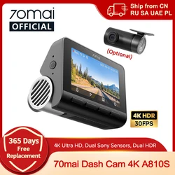 Global 70mai Dash Cam A810 Ultra HD 4K Integriertes GPS ADAS Auto Record 150FOV Bewegungserkennung 70mai A810 Auto DVR Unterstützung Hinten Cam
