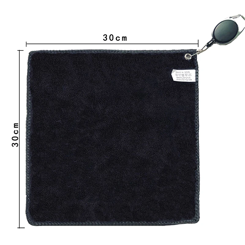 1PC 30*30cm Golf Towel Wet And Dry Golf Cleaning Cloth Perfect For Golfers Cleaning Cloths With Retractable Hook Easy To Carry - view 6