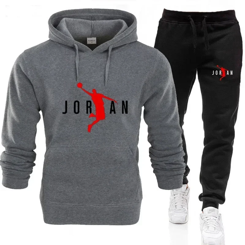 

2026 Fall Winter Men's Tracksuit Hoodie Pants 2Pcs Sets Suit Leisure Sweatshirts Sweatpants Fashion Trends Brand Clothing S-3XL