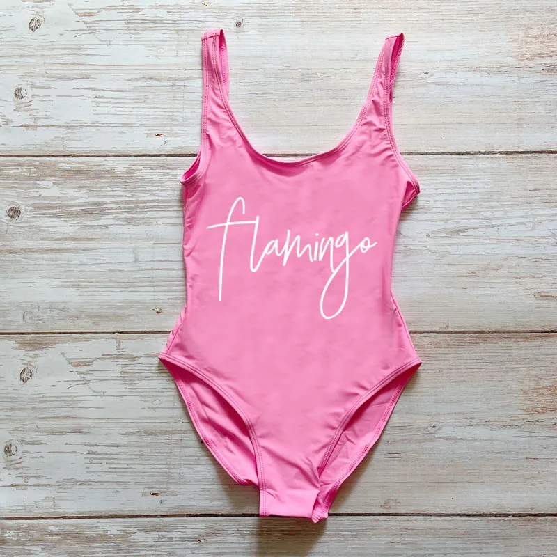 Ropa de playa para mujer, traje de baño de una pieza con estampado de letras, traje de baño de talla grande, traje de baño de verano para mujer