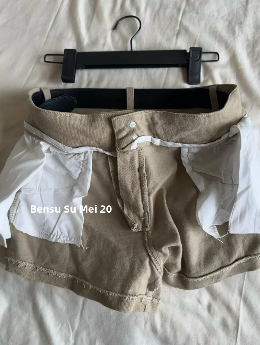 

High Waist Denim Shorts Women's Tightening Slimming Long Leg Appearance Butt Pad Shorts Casual Summer Cotton Stretch Jeans
