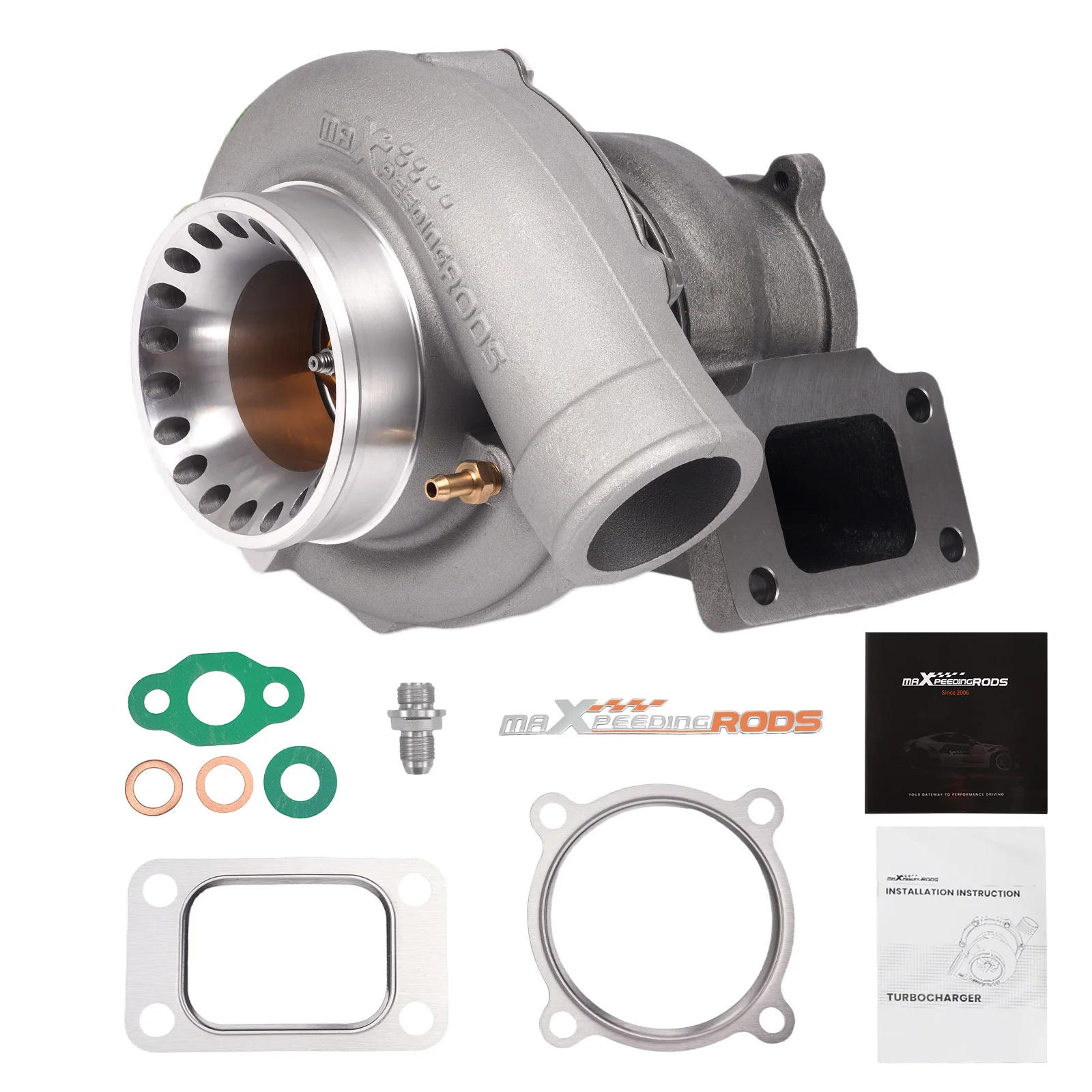 MaXpeedingrods Billet Universal Turbo For All 4/6 CYL 2.5-6.0L Engines Water Turbocharger T3 Flange
