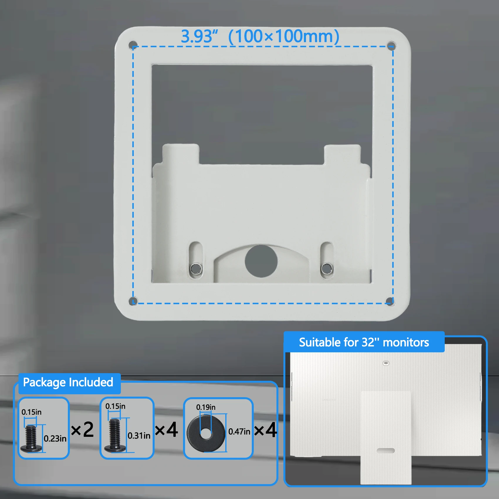 VESA Adapter For Samsung M8 Monitor LS32BM801UKXKR LS32BM80BUCXXK LS32BM80GUKXKR LS32BM80PUKXKR Wall Mount Bracket
