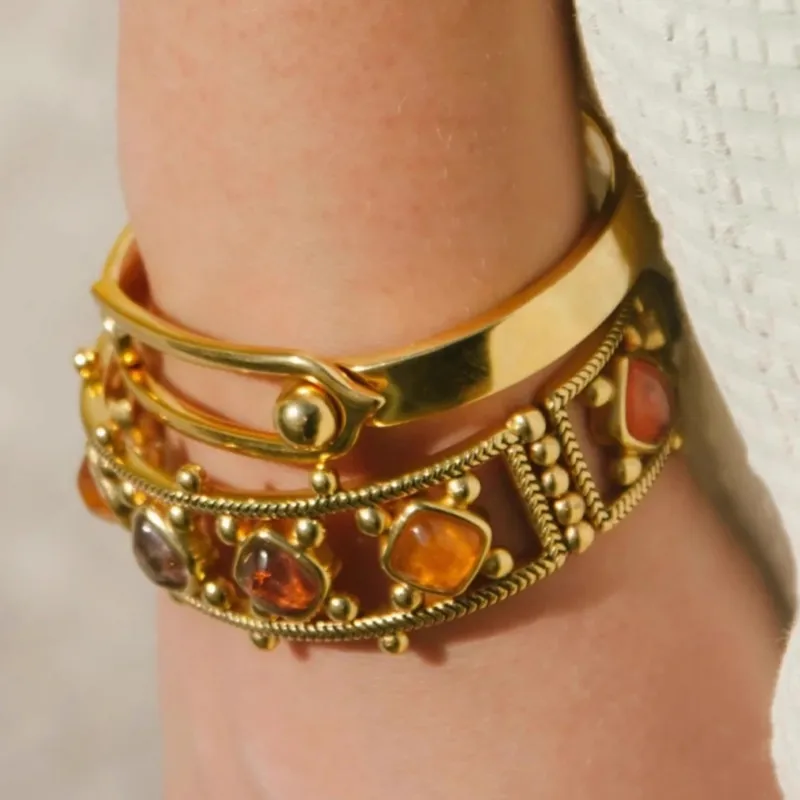 

2024, новый браслет из натурального камня с кристаллами, металлическая геометрия для женщин, латунные ювелирные изделия, свет, роскошные подарки для путешествий, вечеринок, аксессуары