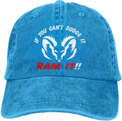 If You Can`T Dodge It Ram It Unisex Denim Baseball Cap Retro Washed Adjustable Dad Hats