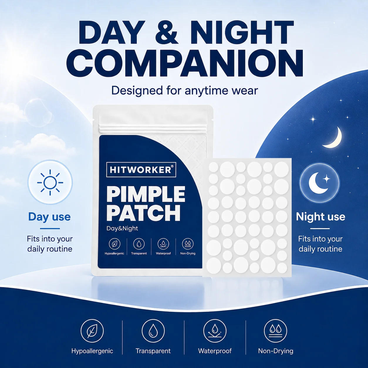 240/480Pcs Hydrocolloid Pimple Patches, Transparent Face Cover Stickers, Ultra-Thin Comfortable Fit, Easy Peel Design for Daily