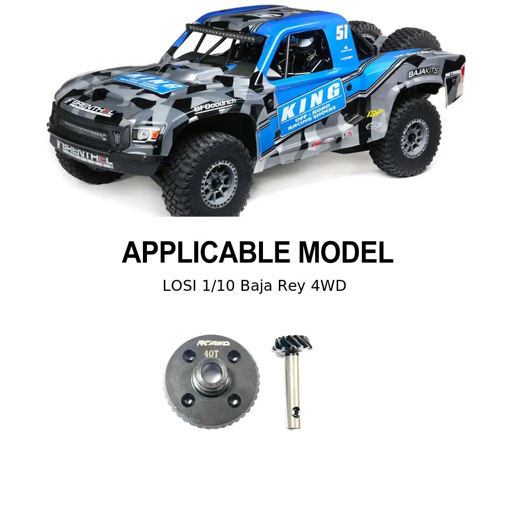 เกียร์อะลูมิเนียมอัลลอยด์แข็ง RCGOFOLLOW 2 ชิ้น สำหรับรถบังคับวิทยุ 1/10 Rc Gear LOSI Baja Rey 4WD อะไหล่รถบังคับวิทยุ อุปกรณ์เสริมรถบังคับวิทยุ