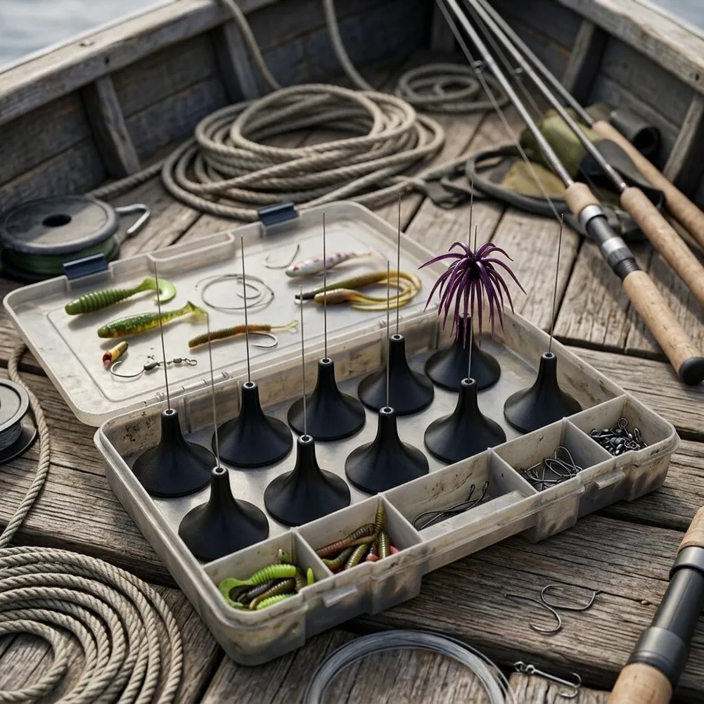 Sea For urchin Soft Lure Storage Base with 12 Mount Points and Strap Securing Options for Customizable Layouts