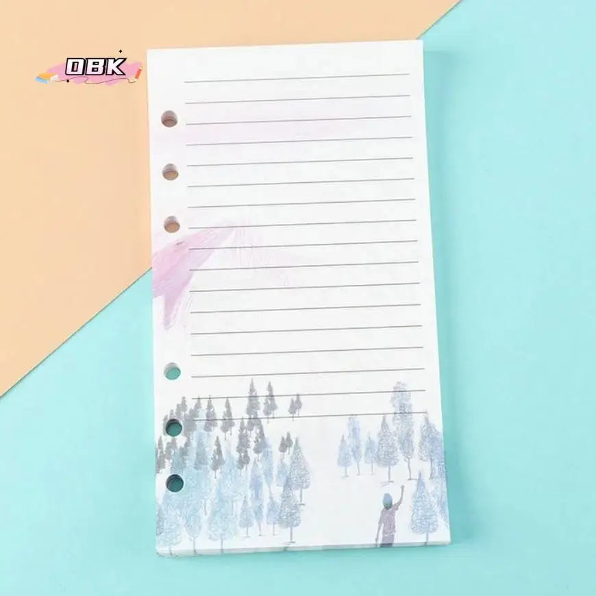 

40Sheet A6 Loose-Leaf Notebook Refill Paper Deer Cartoon Inner Refill Spiral Binder Paper Tree Blank Connell Stationery