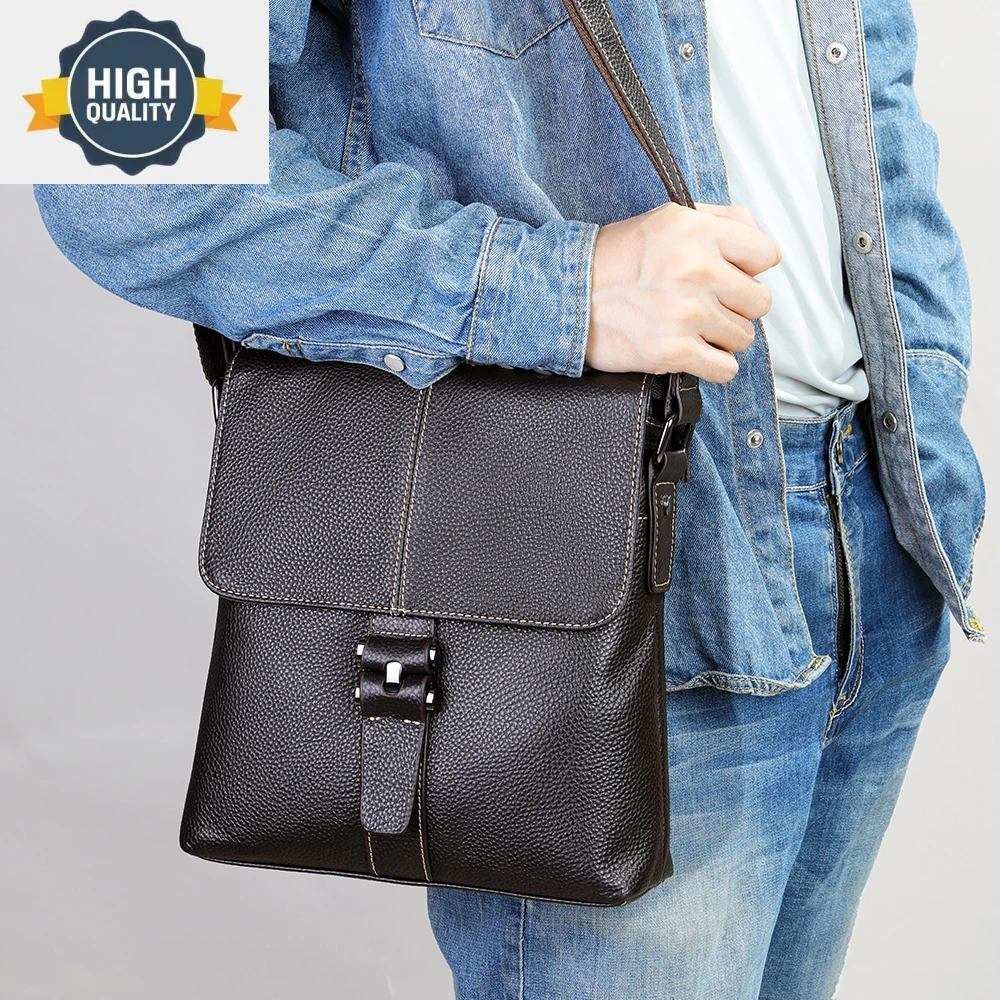 

Famous Leather Brand Men Bag Casual Business Messenger For Vintage Men's Crossbody Male Shoulder s Bolsas Black