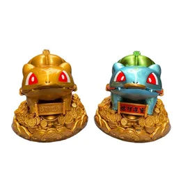 Pokémon Creative Lucky Fortune Bulbasaur Pet Golden Toad Hand-made Desktop Exquisite Decoration