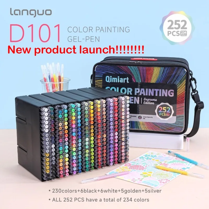 Languo 234colors/252 PCS Multi-Color Handbook Pen 0.6mm Morandi Color Gel Pen Student Writing Painting Drawing Marker Pens Set