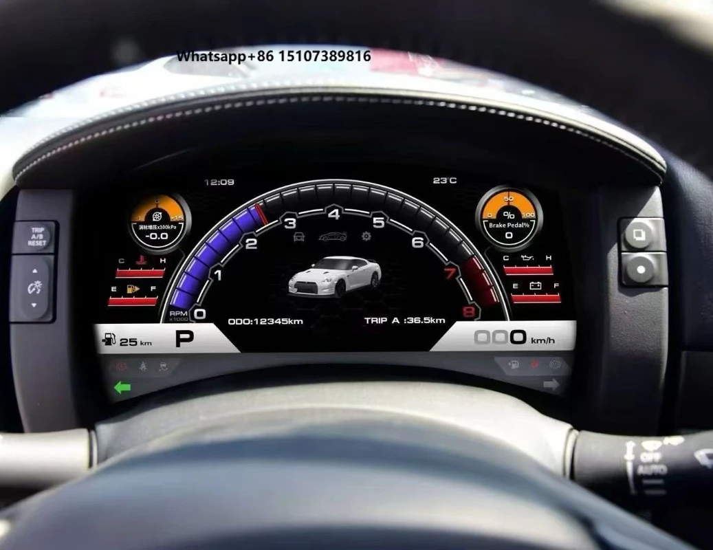 12''LCD Car Digital Dashboard Cluster for GTR R35(2007-2024)
