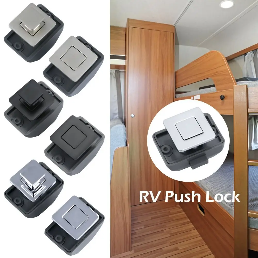 Drawer Latch Home Cabinet Camper Car Caravan RV Push Lock Button Lock