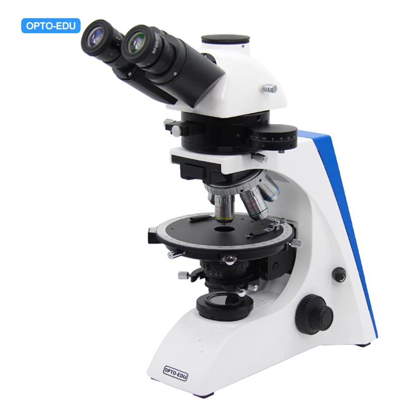 OPTO-EDU A15.2601-TT 40-400X Student Use Transmitting Light Trinocular Polarizing Microscope