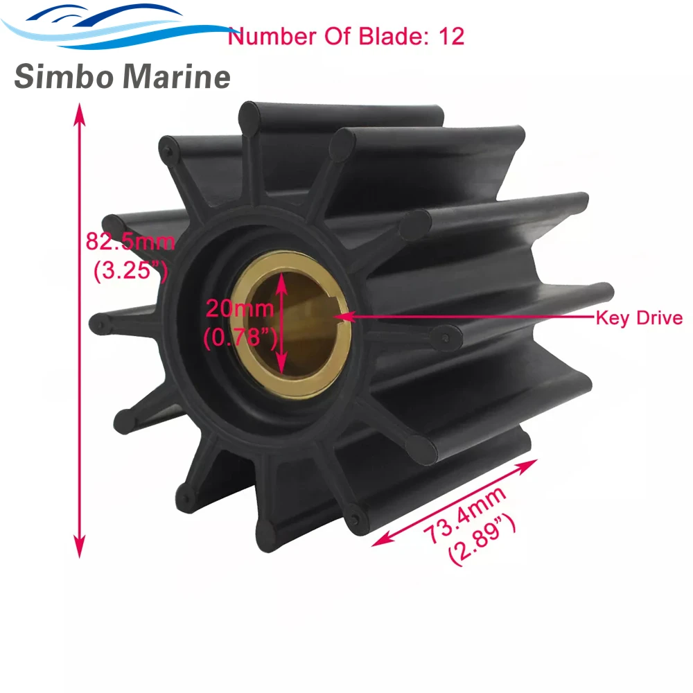 Pair of Impeller Kits Replaces Sherwood 17000K Cummins Caterpillar With Puller