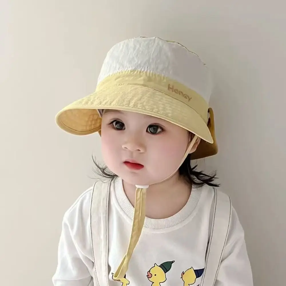 

Quick-dry Cartoon Animal Bucket Hat Letter Embroidery Detachable Summer Kid Sunhat Anti-UV Sun Hat Shading Hat
