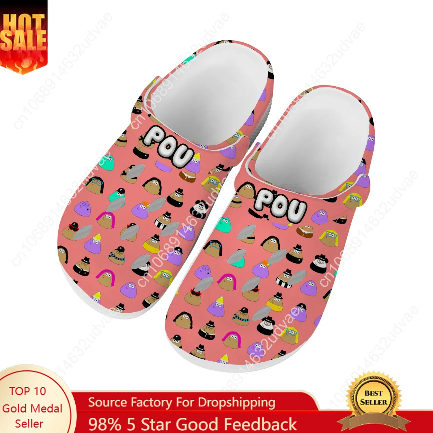 

POU Water Shoes Mens Womens Comfortable Fashion Home Garden Clogs Customizd Sandals Beach Breathable Hole Slippers