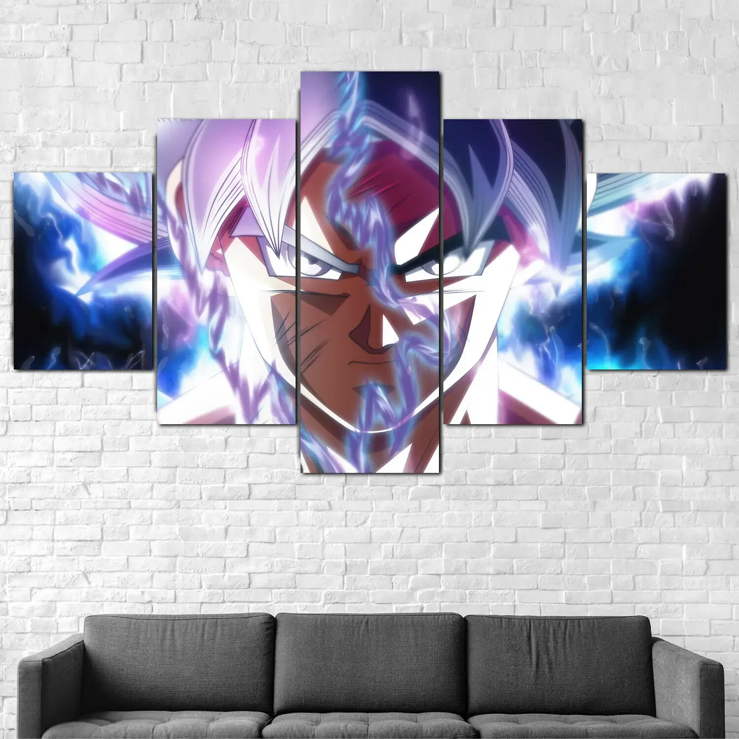 No Framed Canvas 5 Pcs Japan Anime Gift Ultra Instinct Posters Wall Art Modern Pictures HD Paintings Living Room Decor Aesthetic