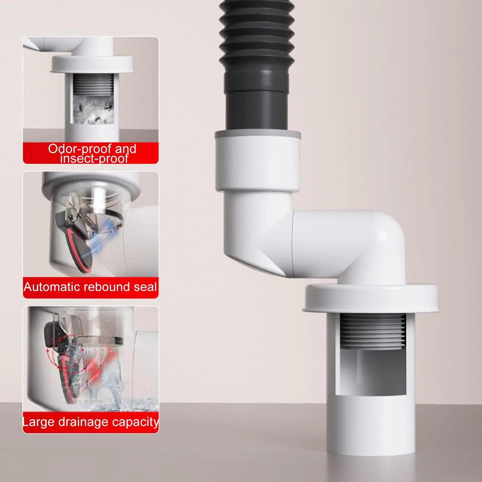 Direct Drain Pipe Odor Preventer Drain Smell Stopper Backflow Preventer Sink Plug Smell Stopper Kitchens Deodorizing Tool For