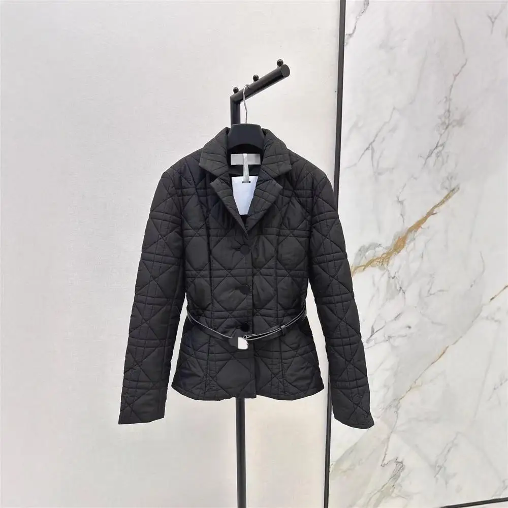 

Утепленная хлопковая куртка с эффектом утяжки талии, с южным принтом, отложным воротником и двойной строчкой, для осени и зимы