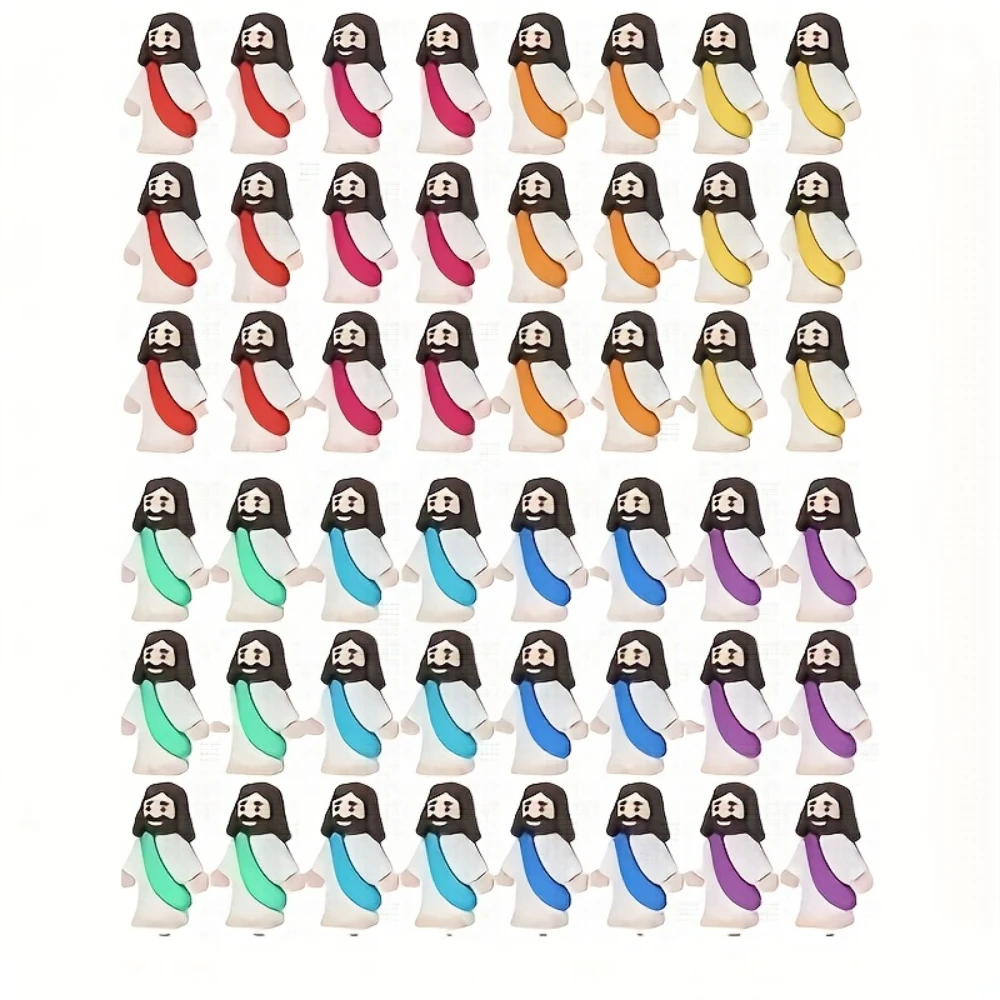 50/100/200 قطعة ألعاب يسوع تمثال يسوع الصغير المطاطي لإخفاء والسعي حفلة دينية تفضل مدرسة الأحد الحرفية المعمودية #5