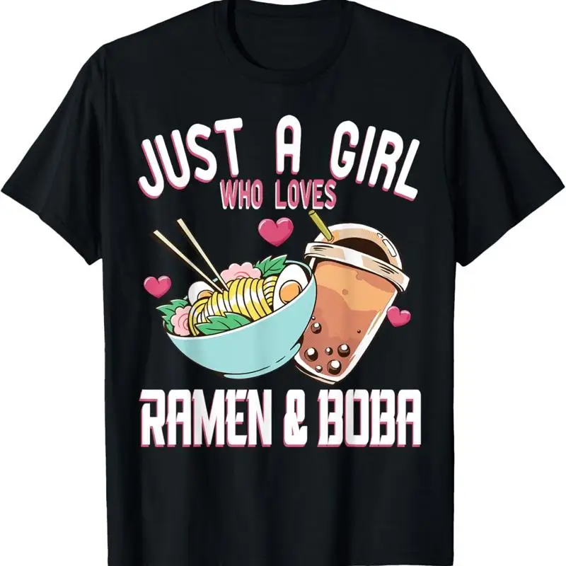 Sólo una chica que ama el ramen _ Camiseta Otaku Boba Bubble Tea