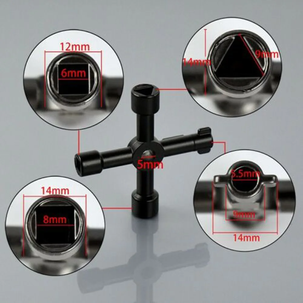 4 In 1 Universal Multi-function key wrench four-in-one inner triangular cross electric control cabinet shield door valve