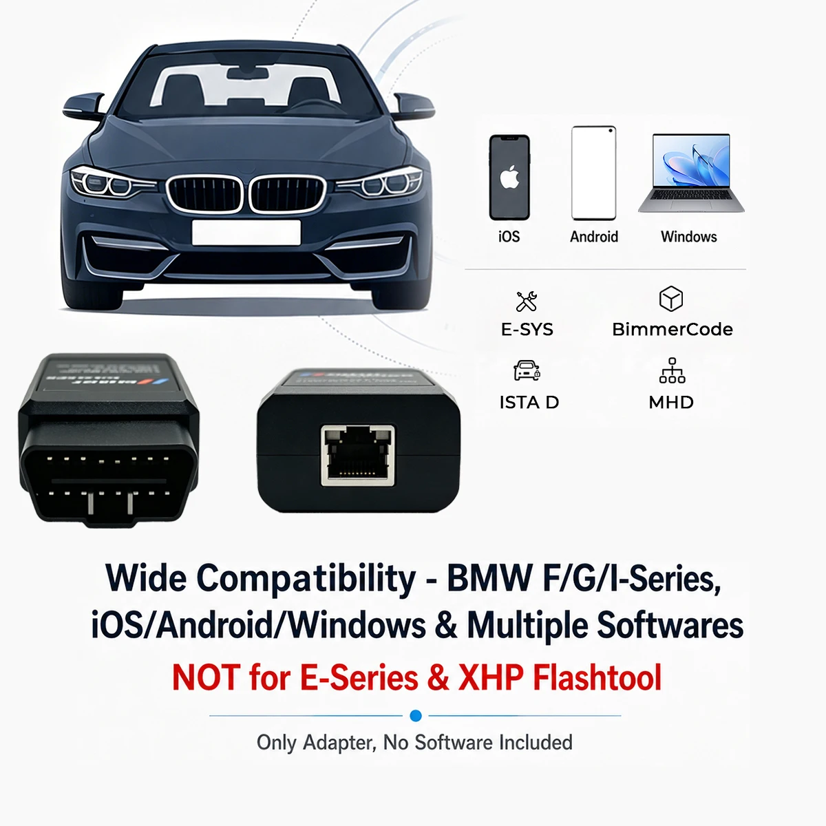Enet Wifi Adapter for BMW F/G/I Series Mini Toyota Supra A90-Wireless OBD2 Diagnostic Cable for BimmerCode BootMod3 BimmerLink MHD