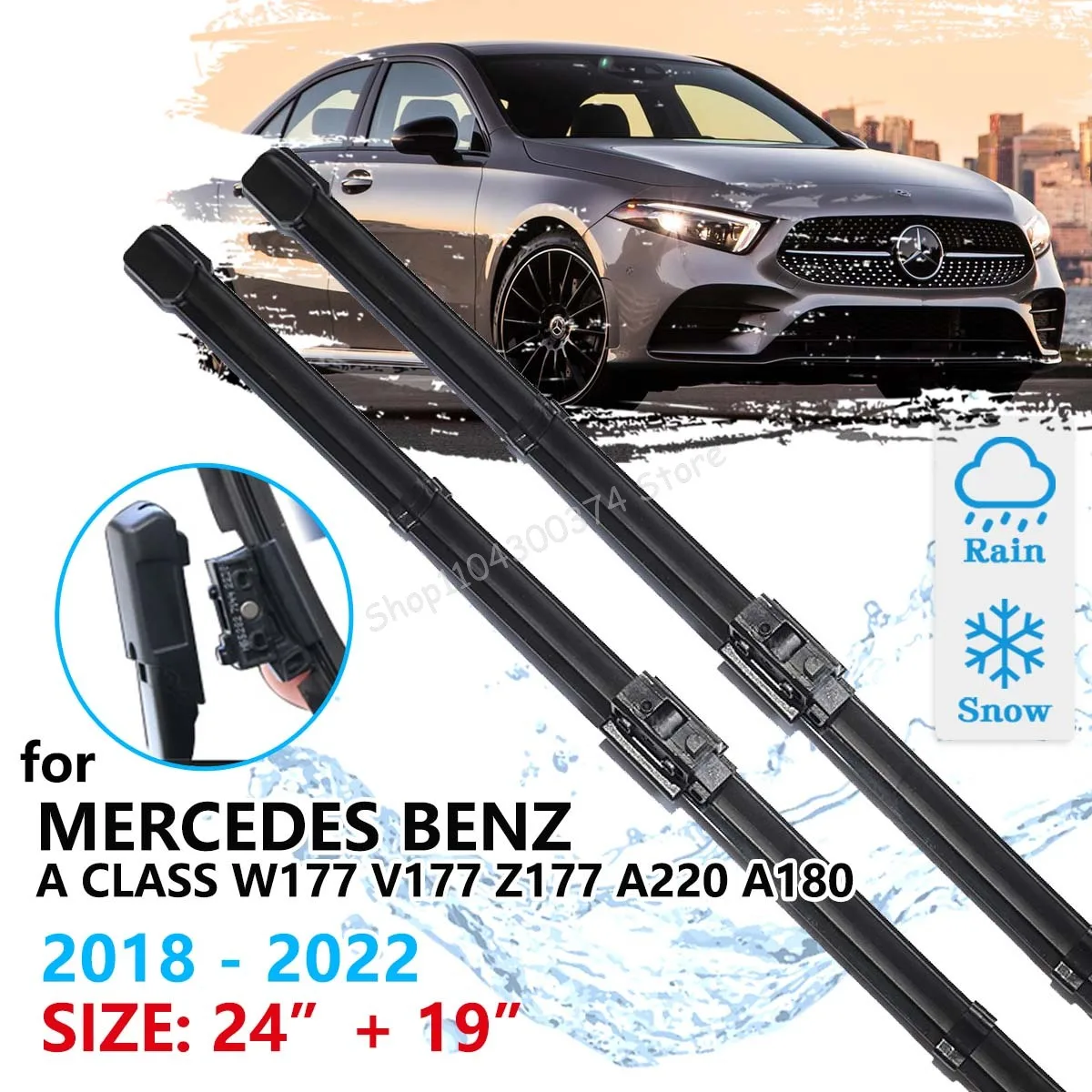 

Car Front Wiper Blade For Mercedes Benz A Class W177 V177 Z177 A220 A180 2018~2022 Windscreen Windshield Accessories Window 2021