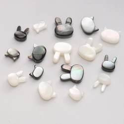 1pc Black/White Natural Shell Cute Rabbit/Cat Beads Charms Handmade Diy Bracelet Necklace Earring Jewelry Making Materials Beads