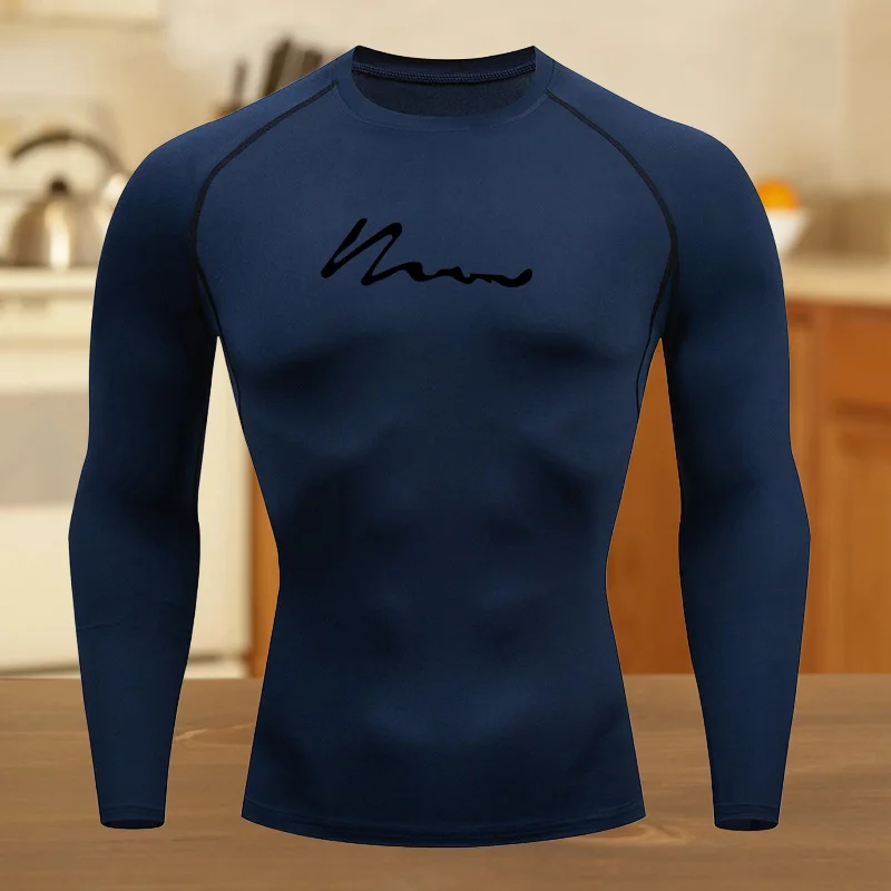 تي شيرت مضغوط للياقة البدنية والجري والرياضة للرجال سريع الجفاف وجيد التهوية وأكمام قصيرة من القماش القابل للتمدد للتدريبات الصيفية #4