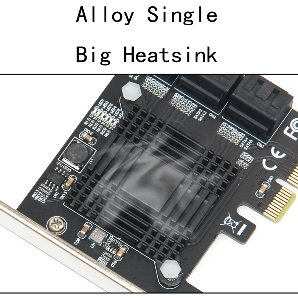 Imagem -04 - Portas Sata 3.0 6gbps Pci-express Adaptador de Cartão de Expansão Riser Única Porta até 500mb Asmedia Asm1166 Chip para Ipfs Mineração Novo