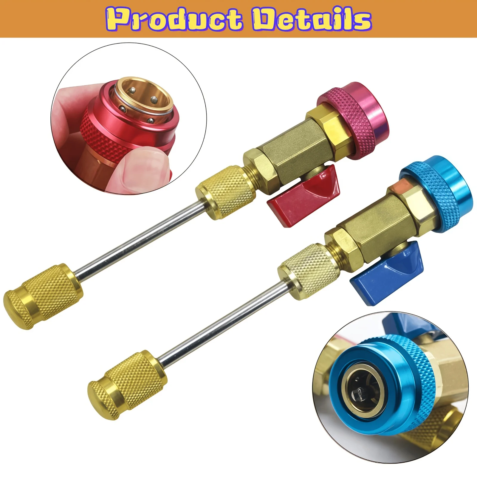 Air Conditioning High Low Pressure Valve Core Remover Tools Kit R134A Valve Core For Automotive A/C Hvac Repair Quick Remover