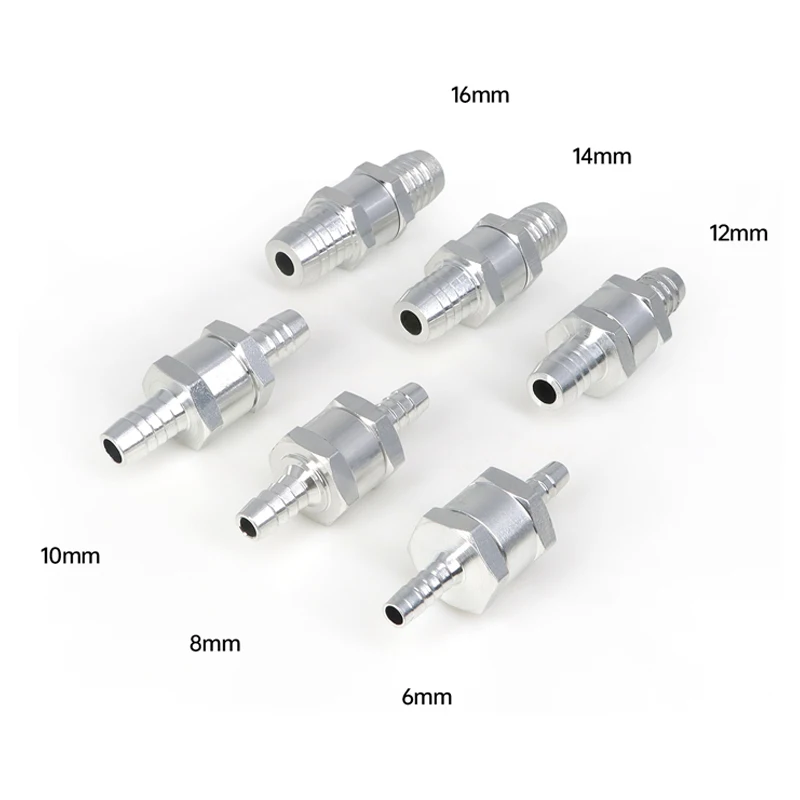 1pcs Aluminum Alloy Hose Barb Check Valve 6/8/10/12/14/16mm One Way Non Return Valve Fuel Water Pipe Anti-reverse Flow Valves