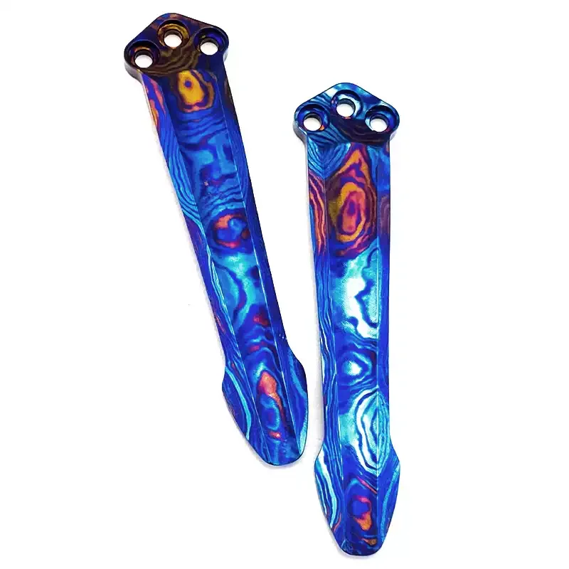 Timascus Deep Carry Pocket Clip for Benchmade Griptilian 551 Bugout 940 and Emerson CQC with 3 Titanium Screws