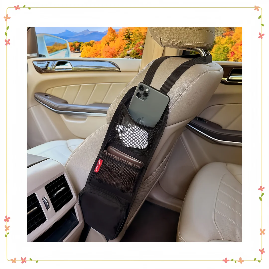 

Car Seat Organizer Hanging Bag, Auto Storage Holder with Pocket for Phones Drink Car Truck