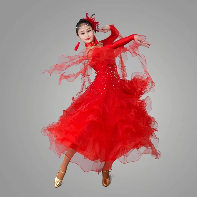 

Fashion New women's modern ballroom dance social dance large swing dress waltz dress dress Dance Hall