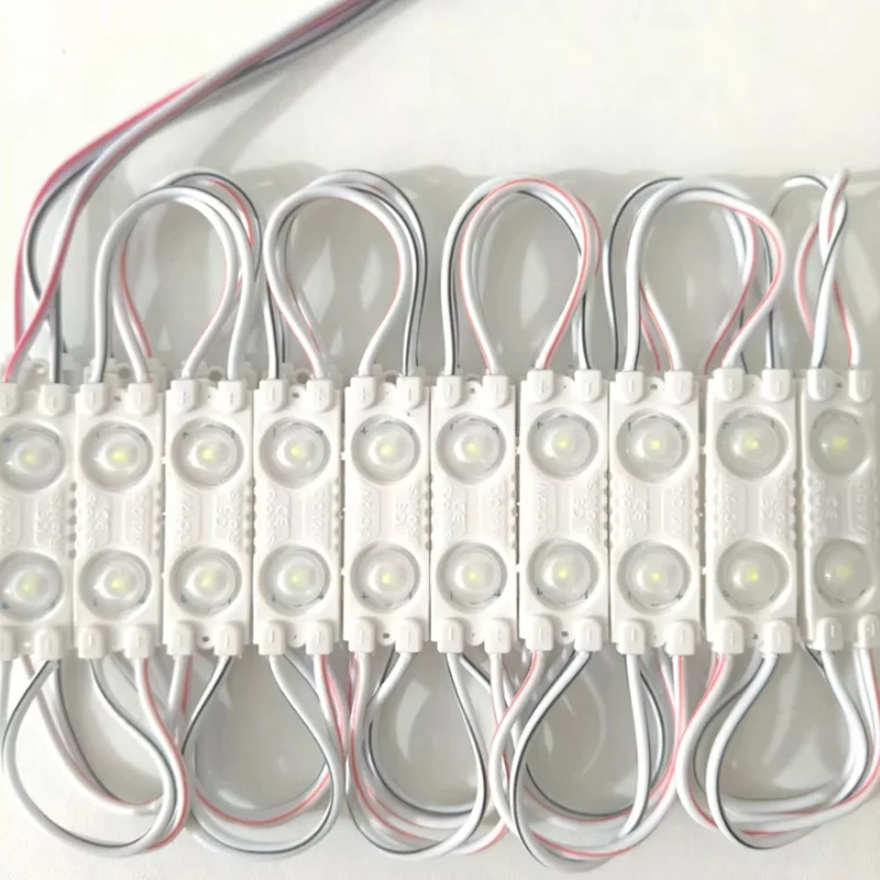 20PCS LED module 12v 2led 1.2w smd2835 led module injection len cool white red lightbox Advertising Channel Letter Building