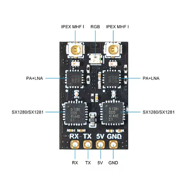 1PCS BETAFPV SuperD ELRS 2.4G/868/915MHz ตัวรับสัญญาณความหลากหลาย ExprssLRS RX 2T เสาอากาศสําหรับ RC FPV Long Range Freestyle Drone